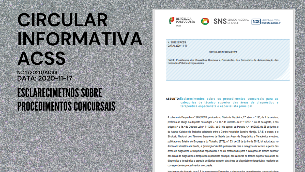 Circular Informativa ACSS - Procedimentos Concursais TSDT
